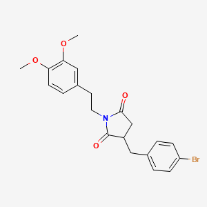 molecular formula C21H22BrNO4 B3972837 3-(4-bromobenzyl)-1-[2-(3,4-dimethoxyphenyl)ethyl]-2,5-pyrrolidinedione 