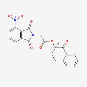 molecular formula C20H16N2O7 B3972864 1-benzoylpropyl (4-nitro-1,3-dioxo-1,3-dihydro-2H-isoindol-2-yl)acetate 