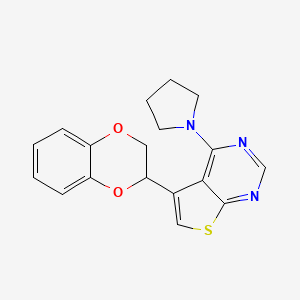 5-(2,3-dihydro-1,4-benzodioxin-2-yl)-4-(1-pyrrolidinyl)thieno[2,3-d]pyrimidine