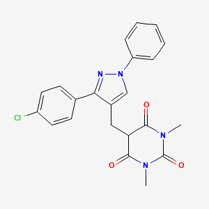 5-{[3-(4-chlorophenyl)-1-phenyl-1H-pyrazol-4-yl]methyl}-1,3-dimethyl-2,4,6(1H,3H,5H)-pyrimidinetrione