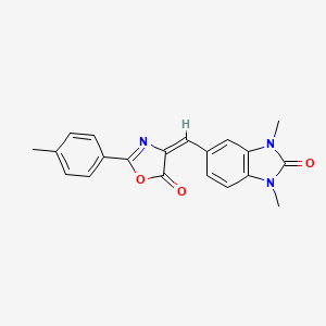 1,3-dimethyl-5-{[2-(4-methylphenyl)-5-oxo-1,3-oxazol-4(5H)-ylidene]methyl}-1,3-dihydro-2H-benzimidazol-2-one