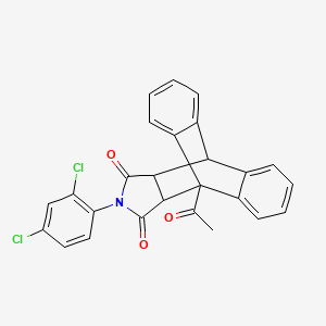 molecular formula C26H17Cl2NO3 B3972968 1-acetyl-17-(2,4-dichlorophenyl)-17-azapentacyclo[6.6.5.0~2,7~.0~9,14~.0~15,19~]nonadeca-2,4,6,9,11,13-hexaene-16,18-dione 