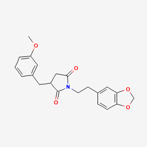 molecular formula C21H21NO5 B3972980 1-[2-(1,3-benzodioxol-5-yl)ethyl]-3-(3-methoxybenzyl)-2,5-pyrrolidinedione 