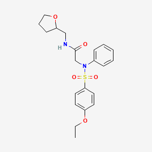 molecular formula C21H26N2O5S B3972993 N~2~-[(4-ethoxyphenyl)sulfonyl]-N~2~-phenyl-N~1~-(tetrahydro-2-furanylmethyl)glycinamide 