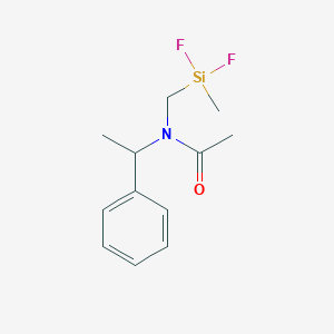molecular formula C12H17F2NOSi B397301 N-{[difluoro(methyl)silyl]methyl}-N-(1-phenylethyl)acetamide 