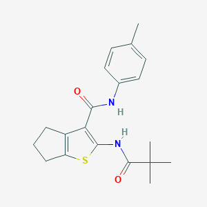 molecular formula C20H24N2O2S B397302 2-[(2,2-dimethylpropanoyl)amino]-N-(4-methylphenyl)-5,6-dihydro-4H-cyclopenta[b]thiophene-3-carboxamide 