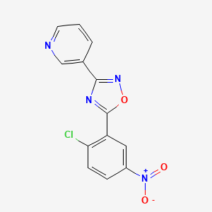 molecular formula C13H7ClN4O3 B3973036 3-[5-(2-chloro-5-nitrophenyl)-1,2,4-oxadiazol-3-yl]pyridine 