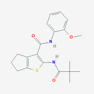 2-[(2,2-dimethylpropanoyl)amino]-N-(2-methoxyphenyl)-5,6-dihydro-4H-cyclopenta[b]thiophene-3-carboxamide