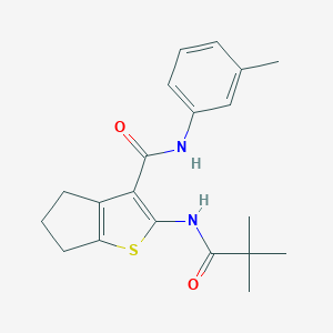 molecular formula C20H24N2O2S B397306 2-[(2,2-dimethylpropanoyl)amino]-N-(3-methylphenyl)-5,6-dihydro-4H-cyclopenta[b]thiophene-3-carboxamide 