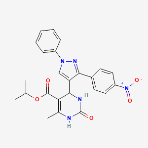 isopropyl 6-methyl-4-[3-(4-nitrophenyl)-1-phenyl-1H-pyrazol-4-yl]-2-oxo-1,2,3,4-tetrahydro-5-pyrimidinecarboxylate