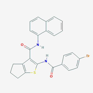 molecular formula C25H19BrN2O2S B397311 2-[(4-bromobenzoyl)amino]-N-(1-naphthyl)-5,6-dihydro-4H-cyclopenta[b]thiophene-3-carboxamide 