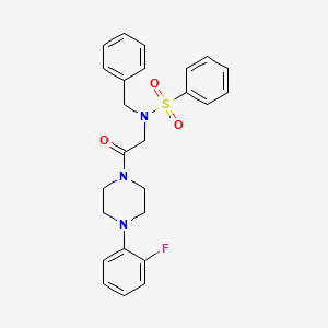 molecular formula C25H26FN3O3S B3973134 N-benzyl-N-{2-[4-(2-fluorophenyl)-1-piperazinyl]-2-oxoethyl}benzenesulfonamide 