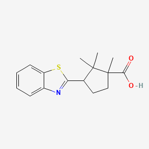 molecular formula C16H19NO2S B3973157 3-(1,3-benzothiazol-2-yl)-1,2,2-trimethylcyclopentanecarboxylic acid 