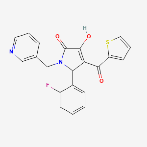 molecular formula C21H15FN2O3S B3973167 5-(2-fluorophenyl)-3-hydroxy-1-(3-pyridinylmethyl)-4-(2-thienylcarbonyl)-1,5-dihydro-2H-pyrrol-2-one 