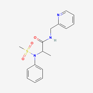 molecular formula C16H19N3O3S B3973199 N~2~-(methylsulfonyl)-N~2~-phenyl-N~1~-(2-pyridinylmethyl)alaninamide 