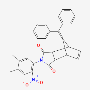 molecular formula C30H24N2O4 B3973208 4-(4,5-dimethyl-2-nitrophenyl)-10-(diphenylmethylene)-4-azatricyclo[5.2.1.0~2,6~]dec-8-ene-3,5-dione 