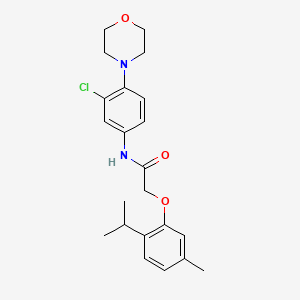 molecular formula C22H27ClN2O3 B3973226 N-[3-chloro-4-(4-morpholinyl)phenyl]-2-(2-isopropyl-5-methylphenoxy)acetamide 