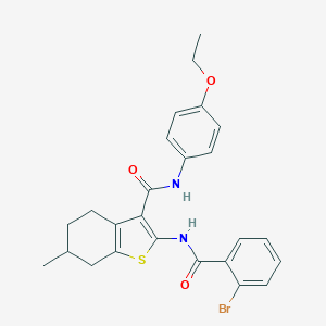 molecular formula C25H25BrN2O3S B397324 2-[(2-bromobenzoyl)amino]-N-(4-ethoxyphenyl)-6-methyl-4,5,6,7-tetrahydro-1-benzothiophene-3-carboxamide 