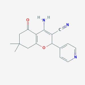 4-amino-7,7-dimethyl-5-oxo-2-(4-pyridinyl)-5,6,7,8-tetrahydro-2H-chromene-3-carbonitrile