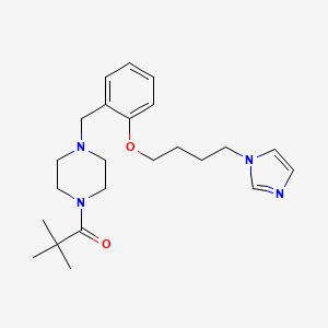 molecular formula C23H34N4O2 B3973249 1-(2,2-dimethylpropanoyl)-4-{2-[4-(1H-imidazol-1-yl)butoxy]benzyl}piperazine 