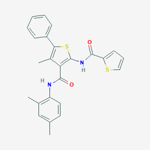 molecular formula C25H22N2O2S2 B397325 N-{3-[(2,4-dimethylanilino)carbonyl]-4-methyl-5-phenyl-2-thienyl}-2-thiophenecarboxamide 