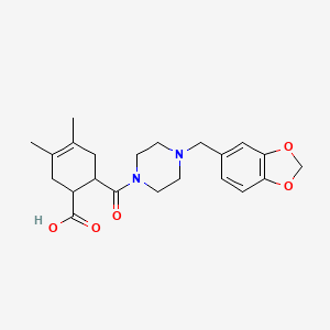 6-{[4-(1,3-benzodioxol-5-ylmethyl)-1-piperazinyl]carbonyl}-3,4-dimethyl-3-cyclohexene-1-carboxylic acid