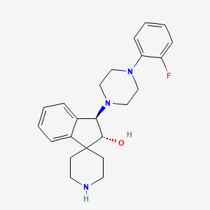 (2R*,3R*)-3-[4-(2-fluorophenyl)-1-piperazinyl]-2,3-dihydrospiro[indene-1,4'-piperidin]-2-ol