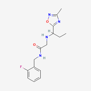 N-(2-fluorobenzyl)-2-{[1-(3-methyl-1,2,4-oxadiazol-5-yl)propyl]amino}acetamide