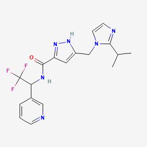 5-[(2-isopropyl-1H-imidazol-1-yl)methyl]-N-[2,2,2-trifluoro-1-(3-pyridinyl)ethyl]-1H-pyrazole-3-carboxamide