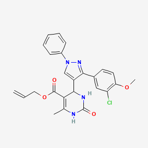 molecular formula C25H23ClN4O4 B3973342 allyl 4-[3-(3-chloro-4-methoxyphenyl)-1-phenyl-1H-pyrazol-4-yl]-6-methyl-2-oxo-1,2,3,4-tetrahydro-5-pyrimidinecarboxylate 