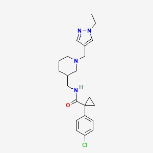 molecular formula C22H29ClN4O B3973428 1-(4-chlorophenyl)-N-({1-[(1-ethyl-1H-pyrazol-4-yl)methyl]-3-piperidinyl}methyl)cyclopropanecarboxamide 