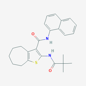 2-[(2,2-dimethylpropanoyl)amino]-N-1-naphthyl-5,6,7,8-tetrahydro-4H-cyclohepta[b]thiophene-3-carboxamide