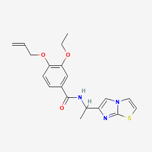 molecular formula C19H21N3O3S B3973467 4-(allyloxy)-3-ethoxy-N-(1-imidazo[2,1-b][1,3]thiazol-6-ylethyl)benzamide 