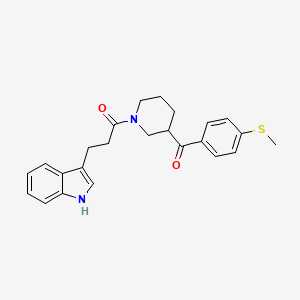 molecular formula C24H26N2O2S B3973489 {1-[3-(1H-indol-3-yl)propanoyl]-3-piperidinyl}[4-(methylthio)phenyl]methanone 