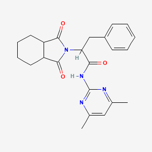 molecular formula C23H26N4O3 B3973526 N-(4,6-dimethyl-2-pyrimidinyl)-2-(1,3-dioxooctahydro-2H-isoindol-2-yl)-3-phenylpropanamide 