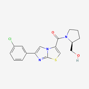 molecular formula C17H16ClN3O2S B3973535 ((2S)-1-{[6-(3-chlorophenyl)imidazo[2,1-b][1,3]thiazol-3-yl]carbonyl}-2-pyrrolidinyl)methanol 