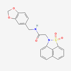 N-(1,3-benzodioxol-5-ylmethyl)-2-(1,1-dioxido-2H-naphtho[1,8-cd]isothiazol-2-yl)acetamide