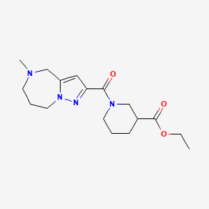 ethyl 1-[(5-methyl-5,6,7,8-tetrahydro-4H-pyrazolo[1,5-a][1,4]diazepin-2-yl)carbonyl]piperidine-3-carboxylate