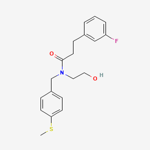 molecular formula C19H22FNO2S B3973649 3-(3-fluorophenyl)-N-(2-hydroxyethyl)-N-[4-(methylthio)benzyl]propanamide 