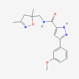 N-[(3,5-dimethyl-4,5-dihydroisoxazol-5-yl)methyl]-3-(3-methoxyphenyl)-1H-pyrazole-5-carboxamide