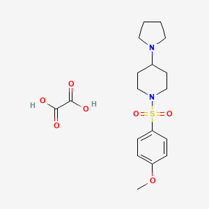 molecular formula C18H26N2O7S B3973705 1-[(4-methoxyphenyl)sulfonyl]-4-(1-pyrrolidinyl)piperidine oxalate 