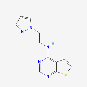 molecular formula C11H11N5S B3973713 N-[2-(1H-pyrazol-1-yl)ethyl]thieno[2,3-d]pyrimidin-4-amine 