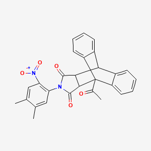 molecular formula C28H22N2O5 B3973759 1-acetyl-17-(4,5-dimethyl-2-nitrophenyl)-17-azapentacyclo[6.6.5.0~2,7~.0~9,14~.0~15,19~]nonadeca-2,4,6,9,11,13-hexaene-16,18-dione 