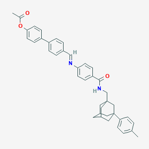 molecular formula C40H40N2O3 B397377 4'-[({4-[({[3-(4-Methylphenyl)-1-adamantyl]methyl}amino)carbonyl]phenyl}imino)methyl][1,1'-biphenyl]-4-yl acetate 