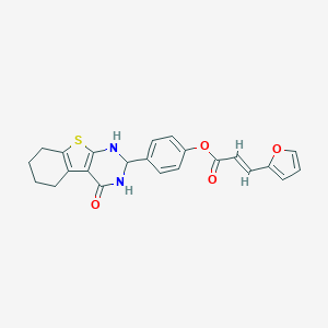 molecular formula C23H20N2O4S B397379 4-(4-Oxo-1,2,3,4,5,6,7,8-octahydro[1]benzothieno[2,3-d]pyrimidin-2-yl)phenyl 3-(2-furyl)acrylate 