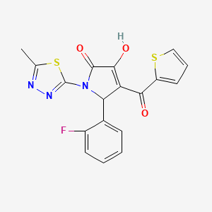 molecular formula C18H12FN3O3S2 B3973794 5-(2-fluorophenyl)-3-hydroxy-1-(5-methyl-1,3,4-thiadiazol-2-yl)-4-(2-thienylcarbonyl)-1,5-dihydro-2H-pyrrol-2-one 