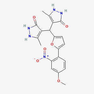 molecular formula C20H19N5O6 B3973810 4,4'-{[5-(4-methoxy-2-nitrophenyl)-2-furyl]methylene}bis(3-methyl-1H-pyrazol-5-ol) 