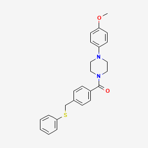 molecular formula C25H26N2O2S B3973816 1-(4-methoxyphenyl)-4-{4-[(phenylthio)methyl]benzoyl}piperazine 