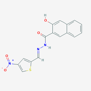 molecular formula C16H11N3O4S B397382 3-hydroxy-N'-({4-nitro-2-thienyl}methylene)-2-naphthohydrazide 