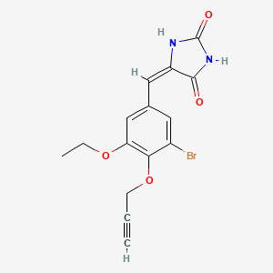 molecular formula C15H13BrN2O4 B3973835 5-[3-bromo-5-ethoxy-4-(2-propyn-1-yloxy)benzylidene]-2,4-imidazolidinedione 